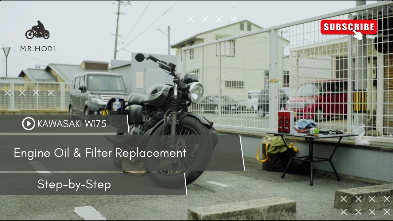 (KAWASAKI W175) (4K) How to change you motorcycle oil and filter