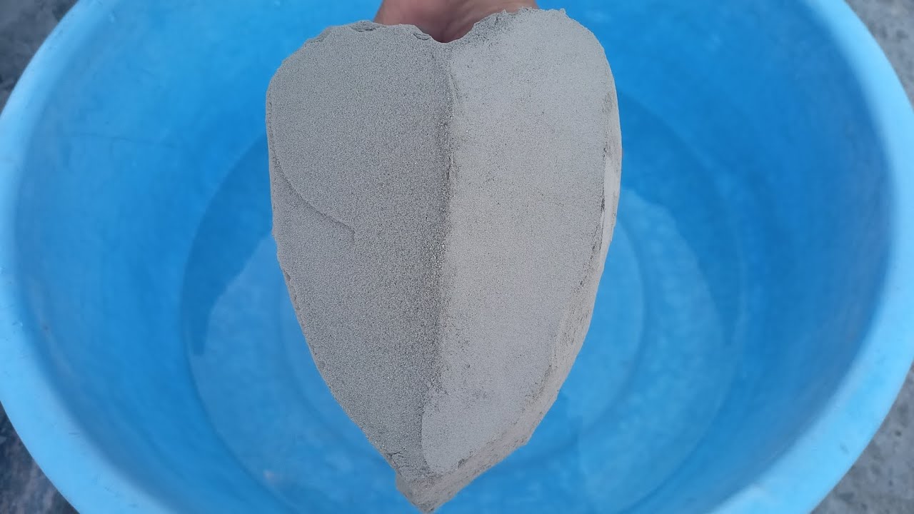 ASMR Very Soft Dusty 😻 Pure Cement Sliky Chunks dipping Crumble on Lots Of water 🌊💦🌀🌀💦💦