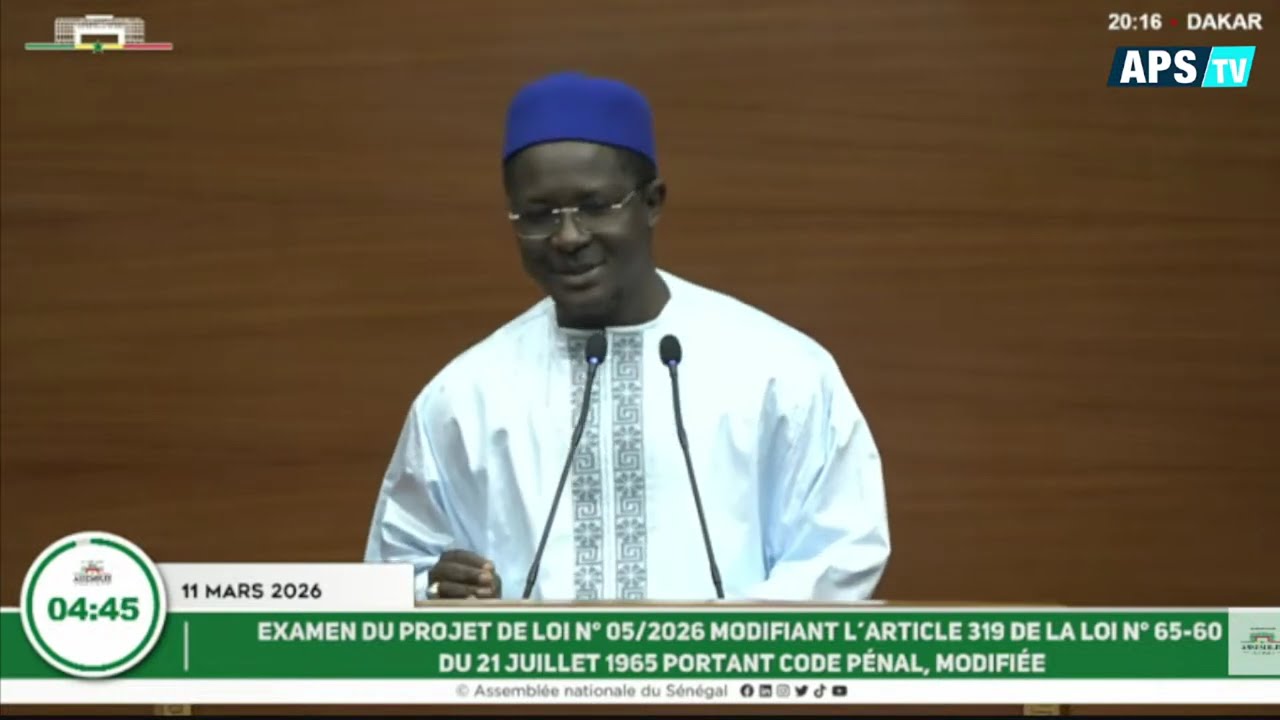 🔴 #DIRECT- Examen du projet de loi N°05/2026 modifiant l'article 319 de la loi N°65-60 du 21 Juil