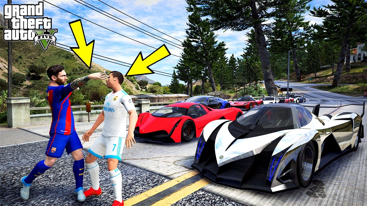 RONALDO VE MESSİ TOKAT CEZALI SÜPER ARABALARLA YARIŞIYOR! - GTA 5