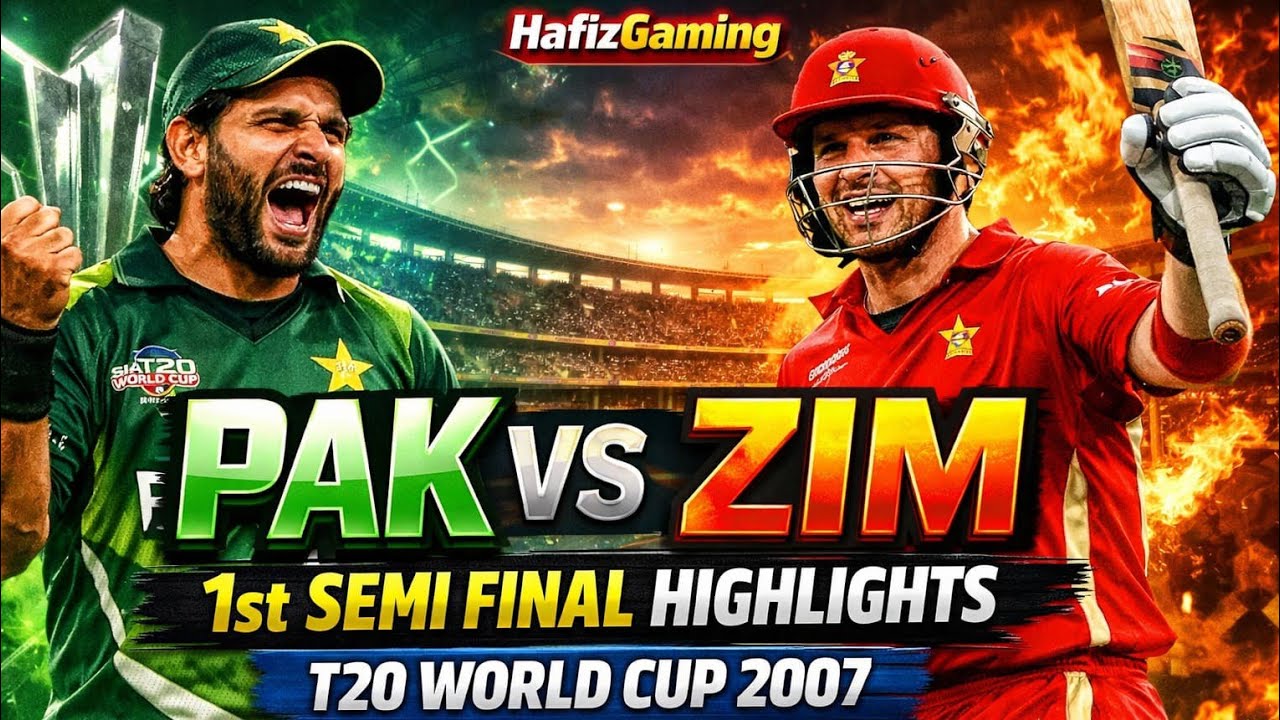 PAK vs ZIM 1st Semi Final Highlights | T20 World Cup 2007 | RealCricket | HafizGaming