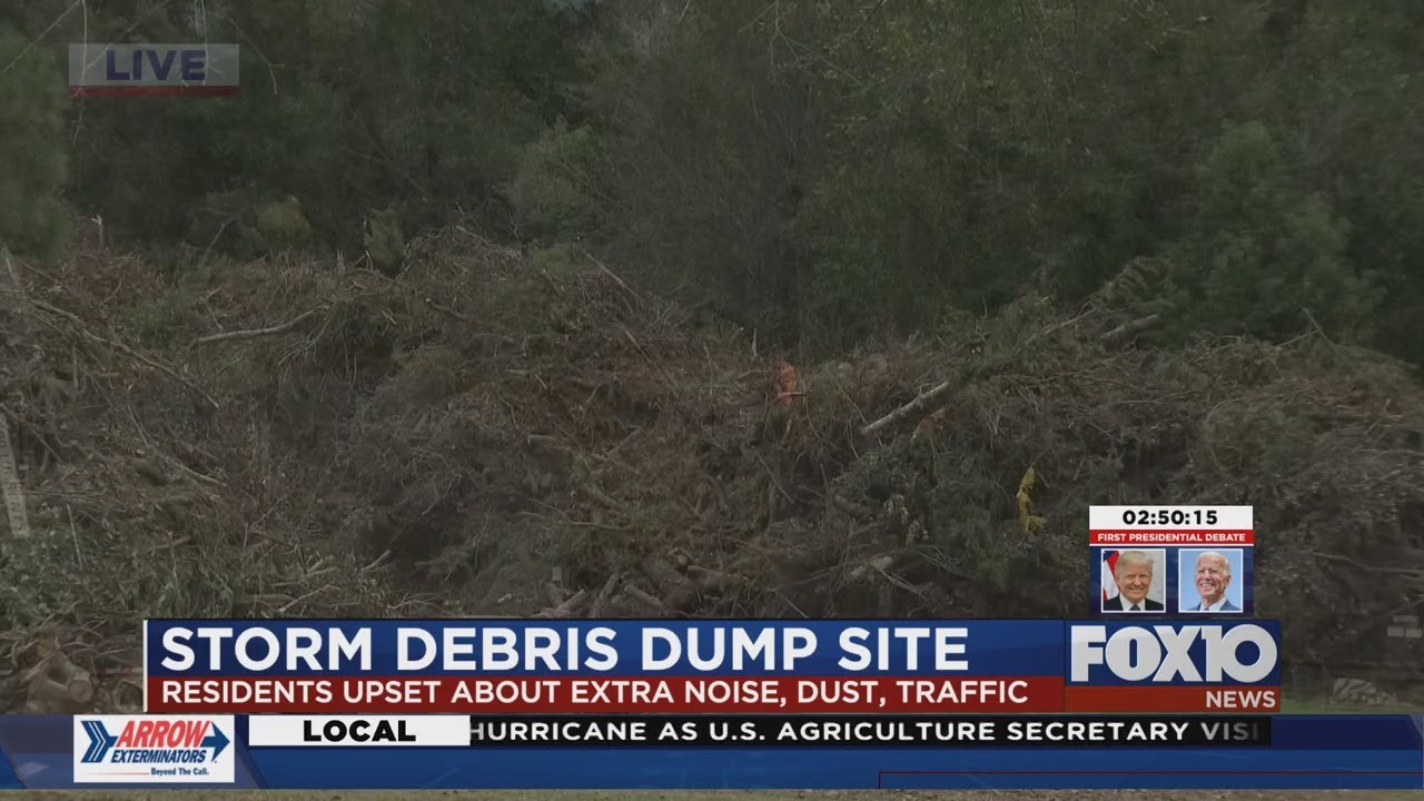 Residents upset about a storm debris dump site