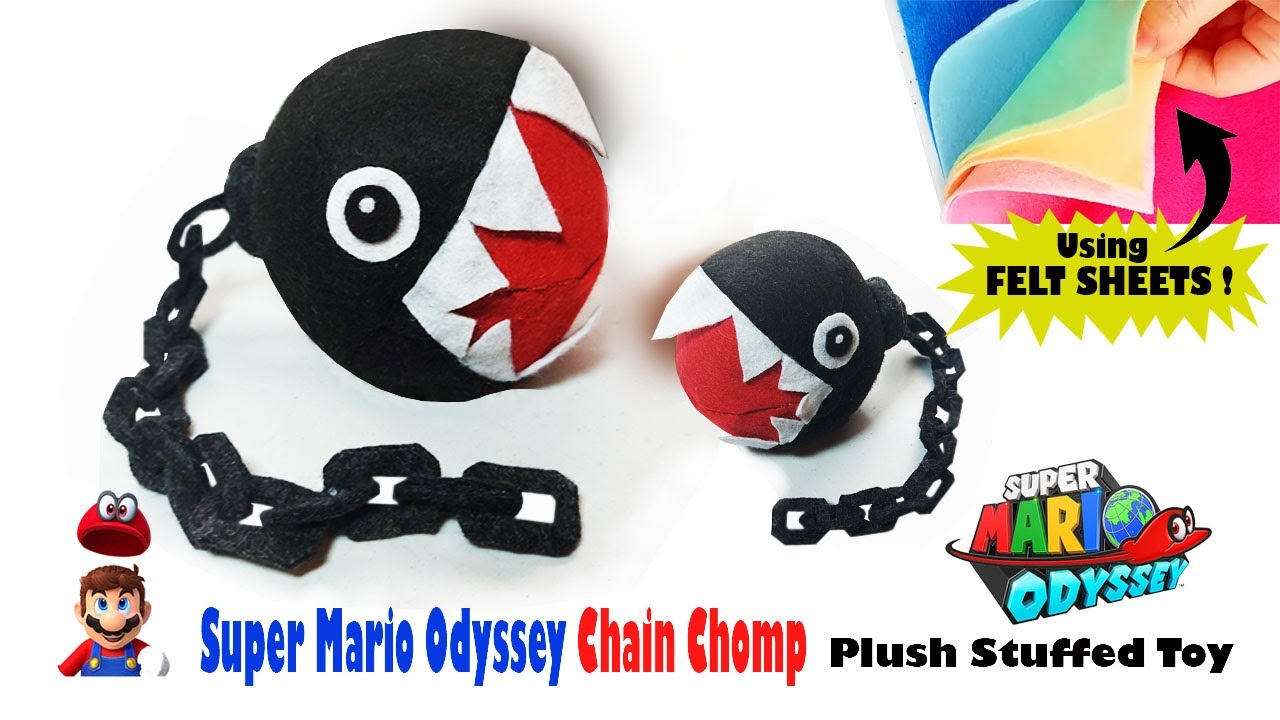 How to Create Super Mario Odyssey Chain Chomp Character Plush Toy, Using Felt Sheets. FunRiseTV