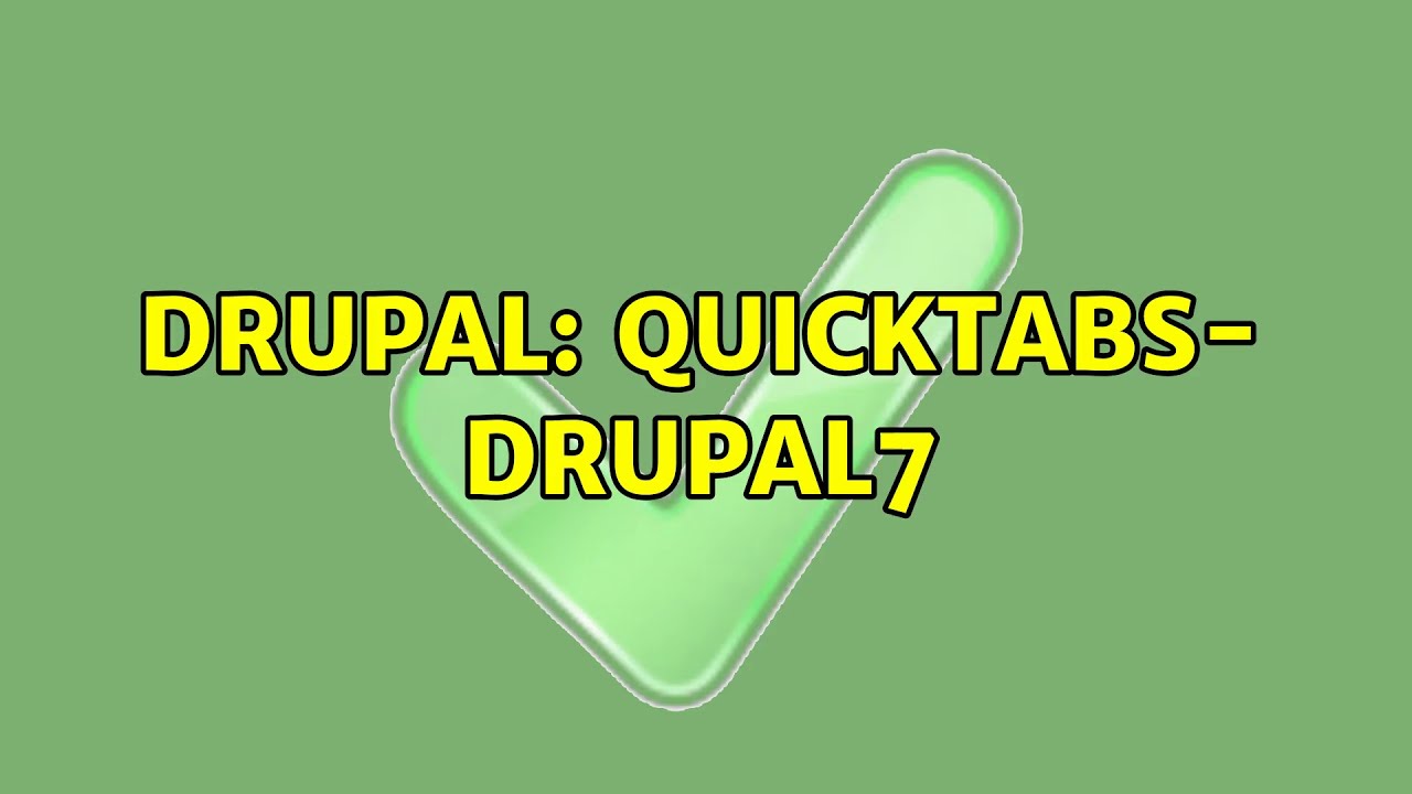 Drupal: Quicktabs- Drupal7