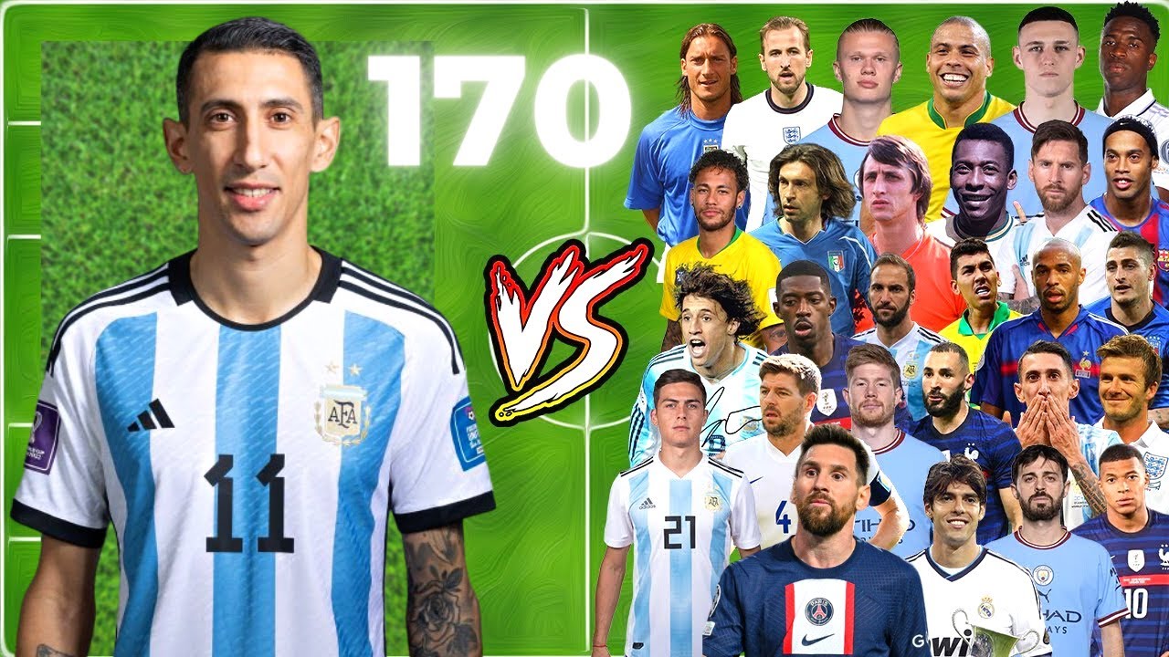 DI MARIA 🆚 170 PLAYER / Pele - Messi - Neymar - Mbappe - Ronaldo