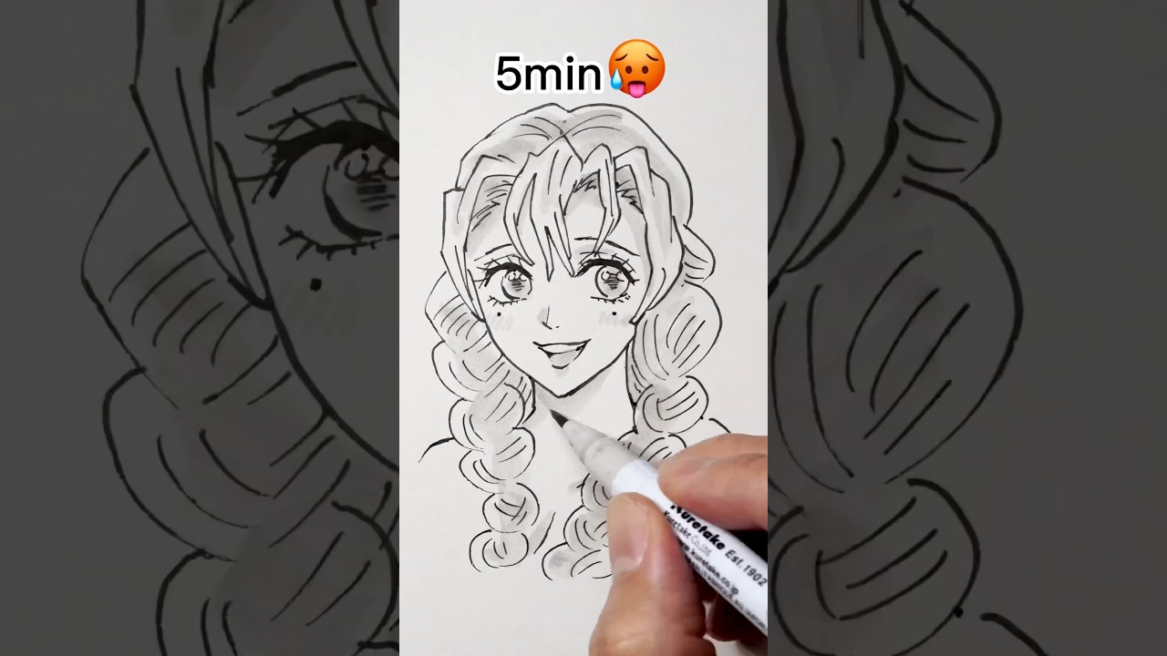How to Draw Mitsuri in 30Sec,1,3,5,10Min,1Hr 