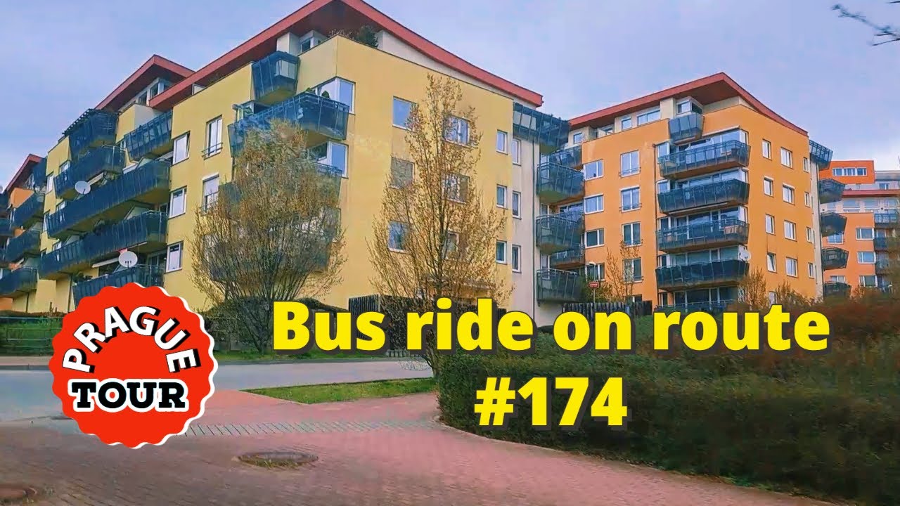 Bus ride on route 174. Walking tour of Prague, Czech Republic.
