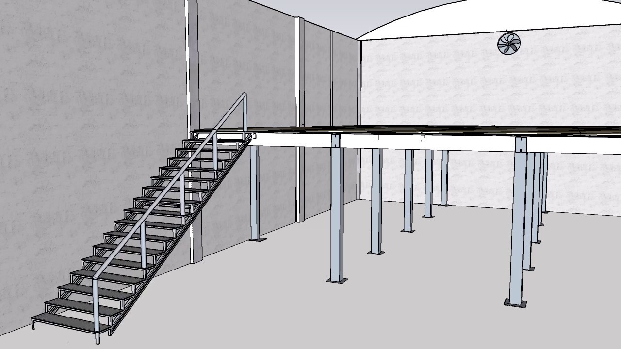 ENTREPISO METALICO  CON ESCALERA LEVADIZA