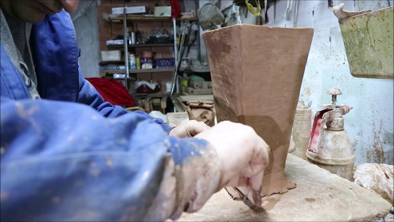 FLORERO HECHO CON TECNICA DE PLACAS CERAMICA #tutorial #pottery