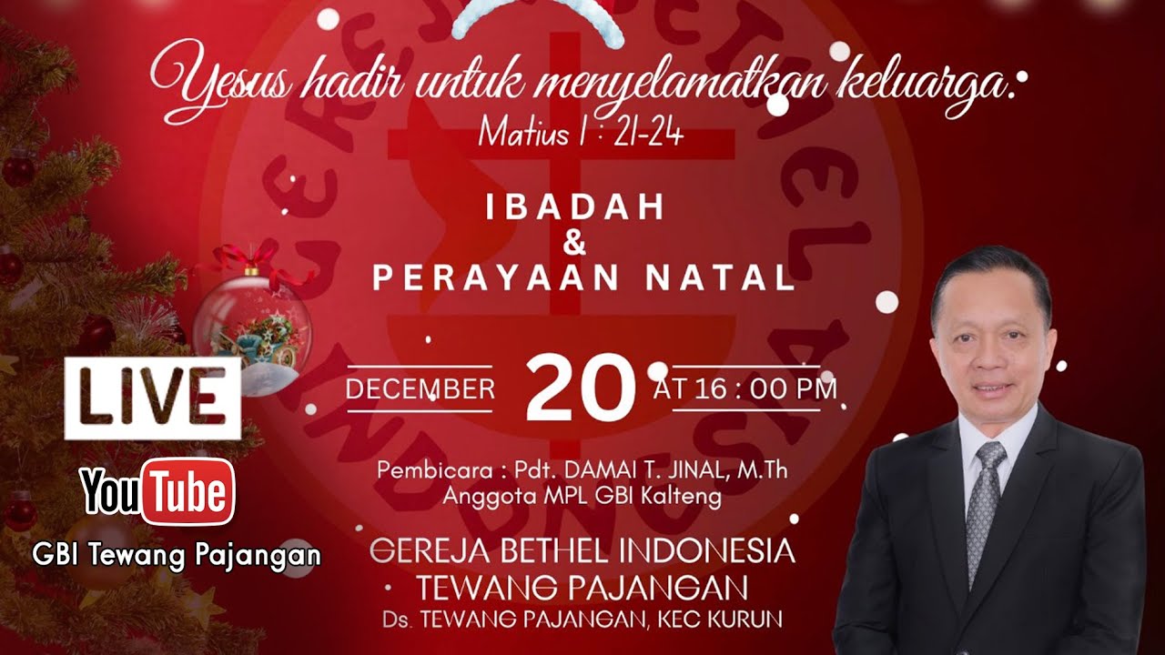 IBADAH DAN PERAYAAN NATAL GBI JEMAAT TEWANG PAJANGAN, SABTU 20 DESEMBER 2025