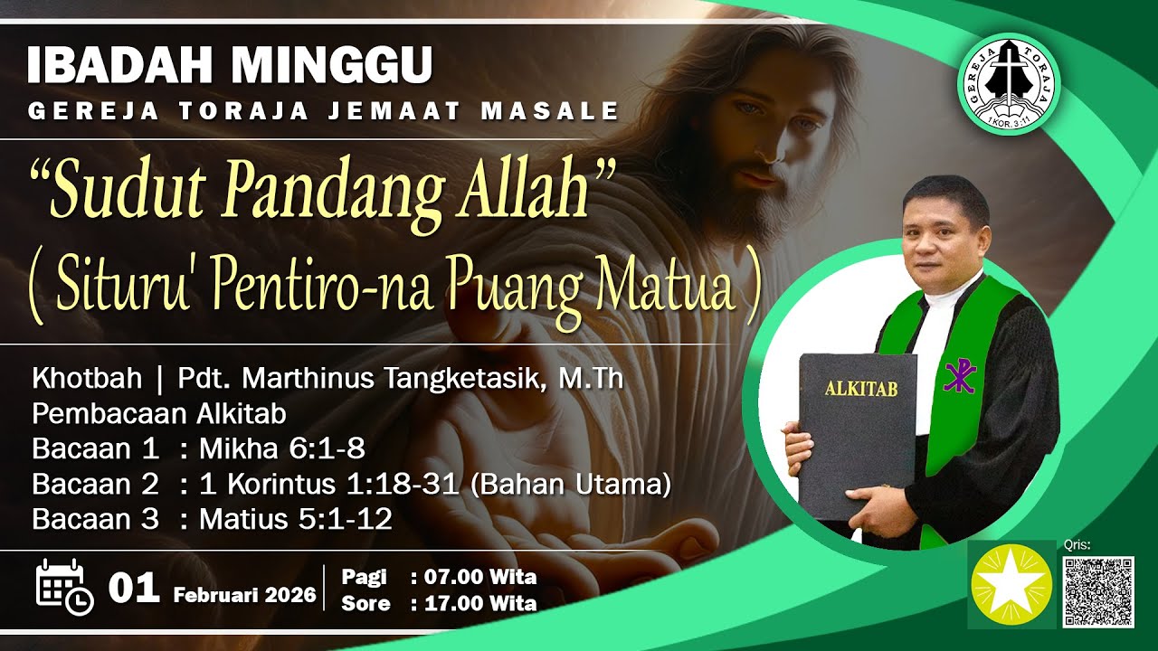 🔴 Ibadah Minggu | Gereja Toraja Jemaat Masale | Minggu, 01 Februari 2026 | 07.00 WITA