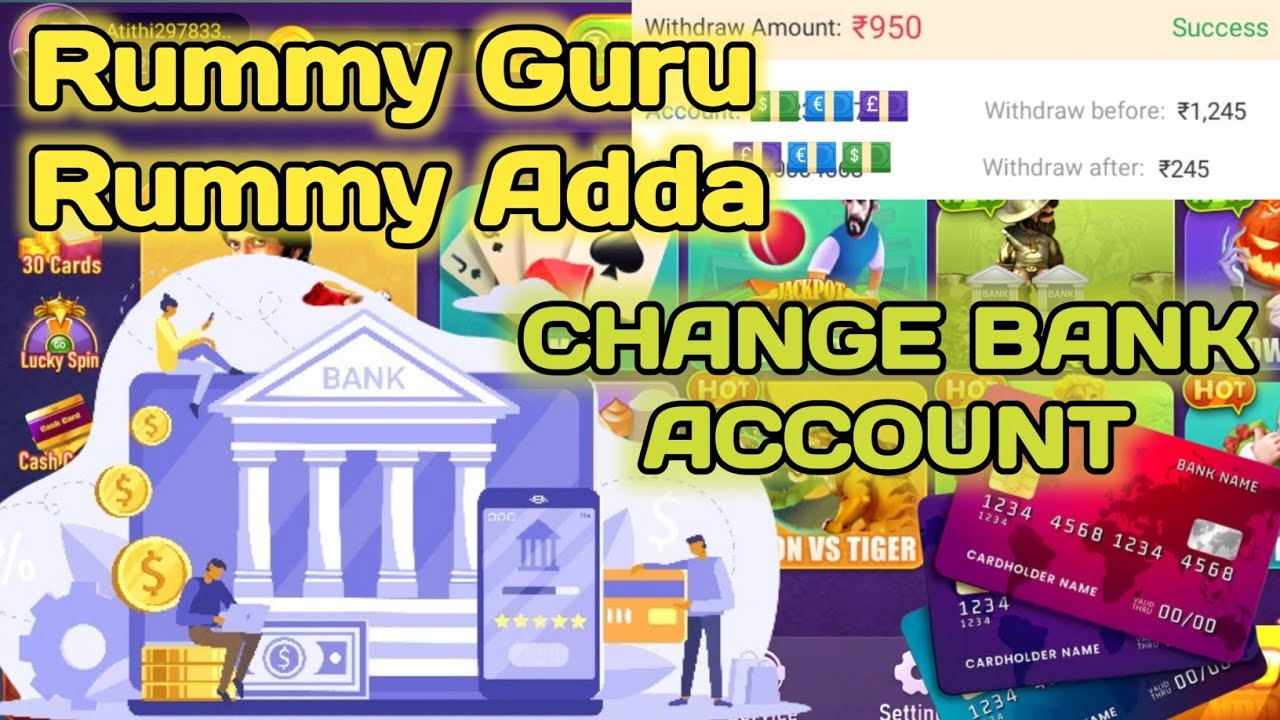Rummy adda Change Bank Account 🏦 Teen patti real cash game || rummy adda app || online earning app