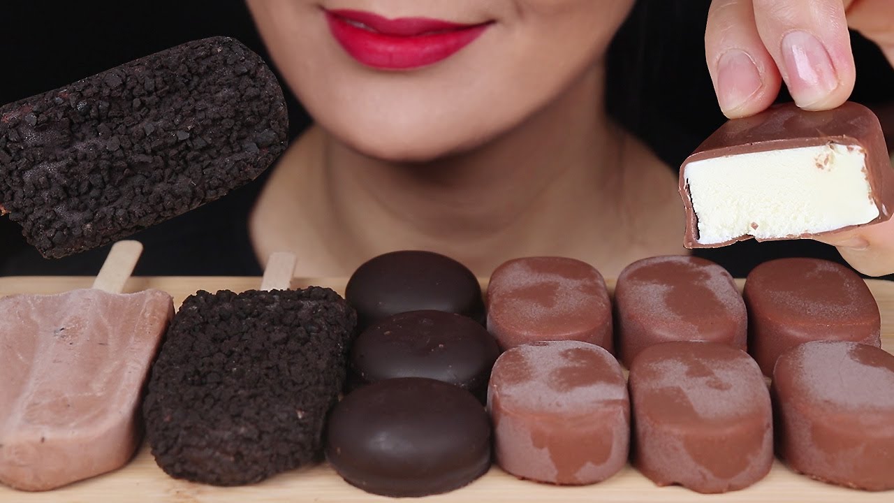 ASMR 티코아이스크림,돼지바,초코리치바,마쉬멜로우 먹방 Chocolate IceCream 冰淇淋, アイスクリーム,ไอศกรีม