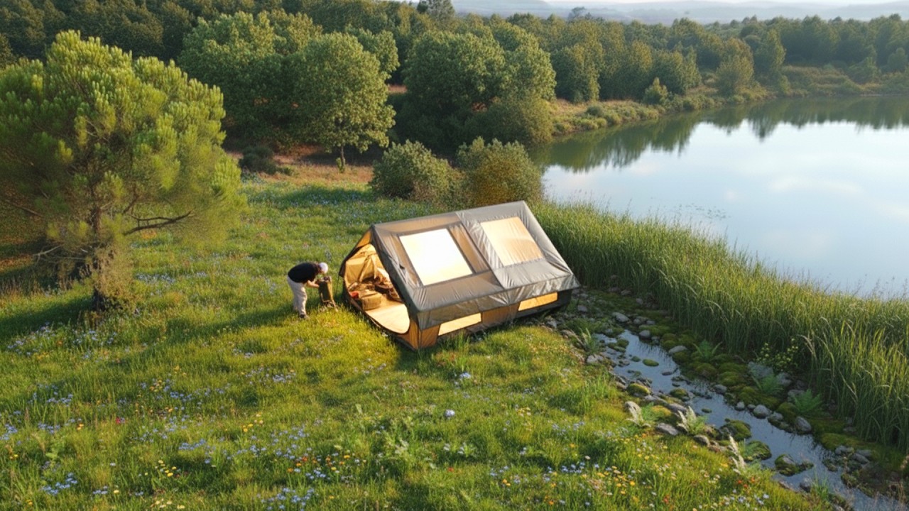 SOLO LUXURY CAMPING IN AN INFLATABLE TENT | FEELS LIKE HOME