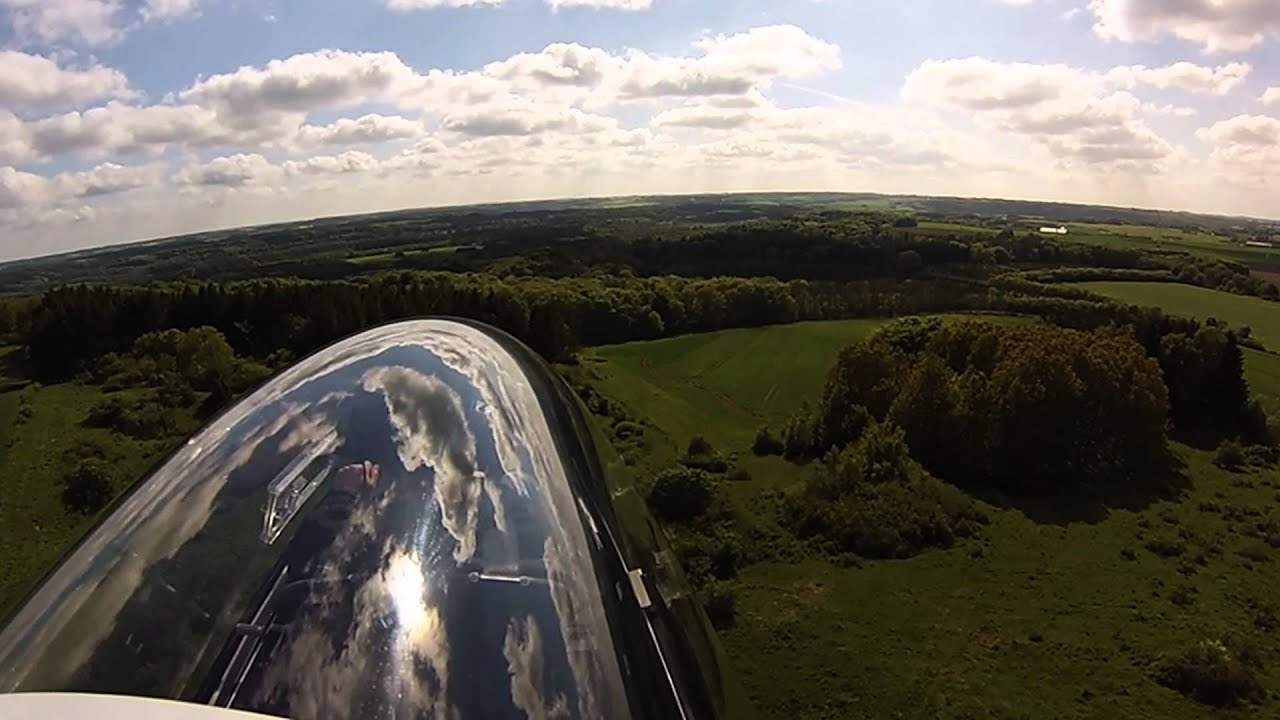 Flying in clouds. Calidus gyrocopter