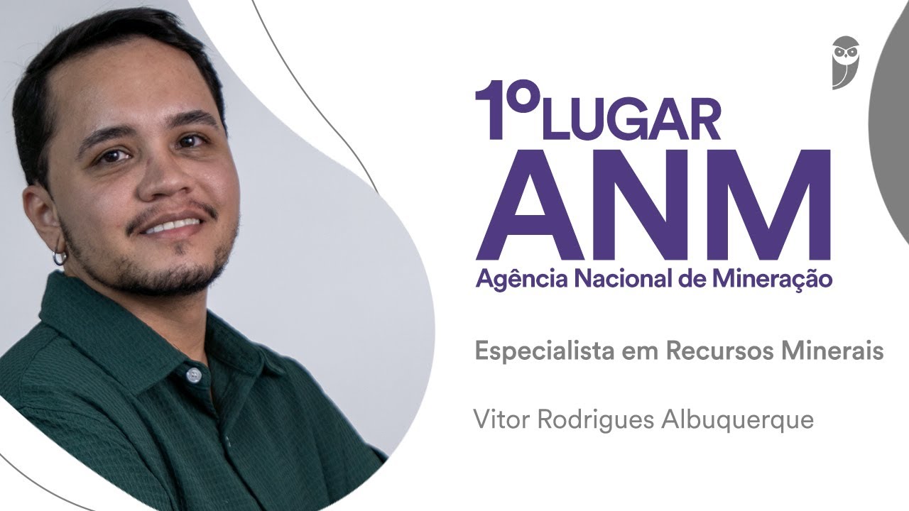 Vitor Albuerque, aprovado em 1º lugar para Especialista em Recursos Minerais: T.I.– Ciência de Dados