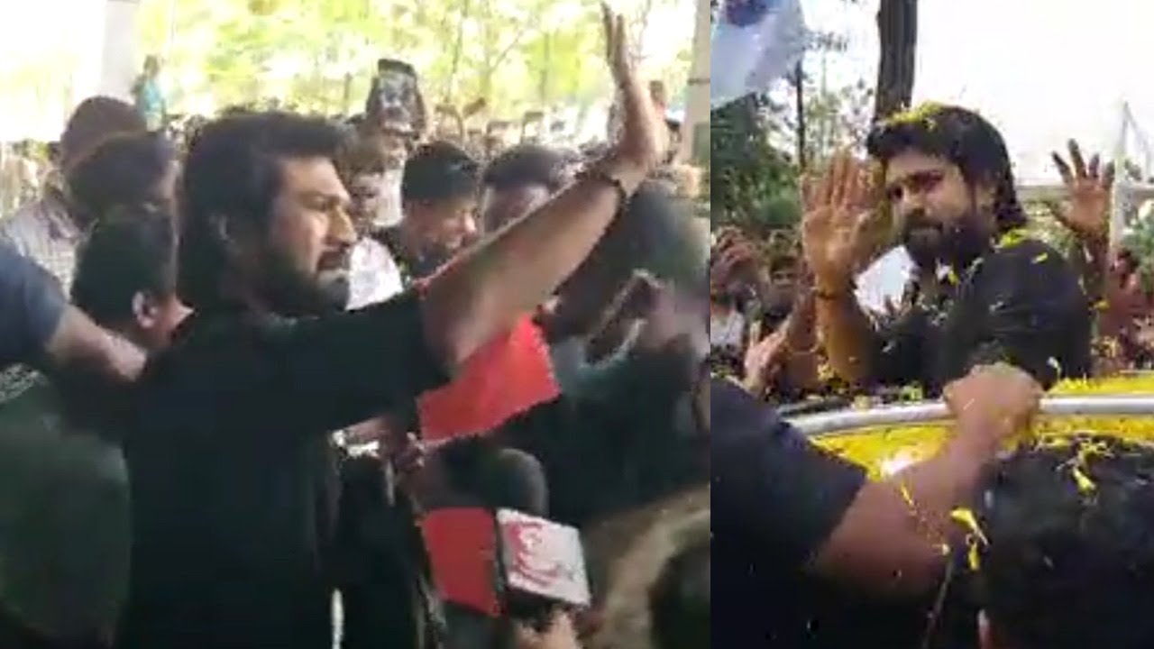 Ram Charan Receives Grand Welcome @ Vizag Airport | Manastars