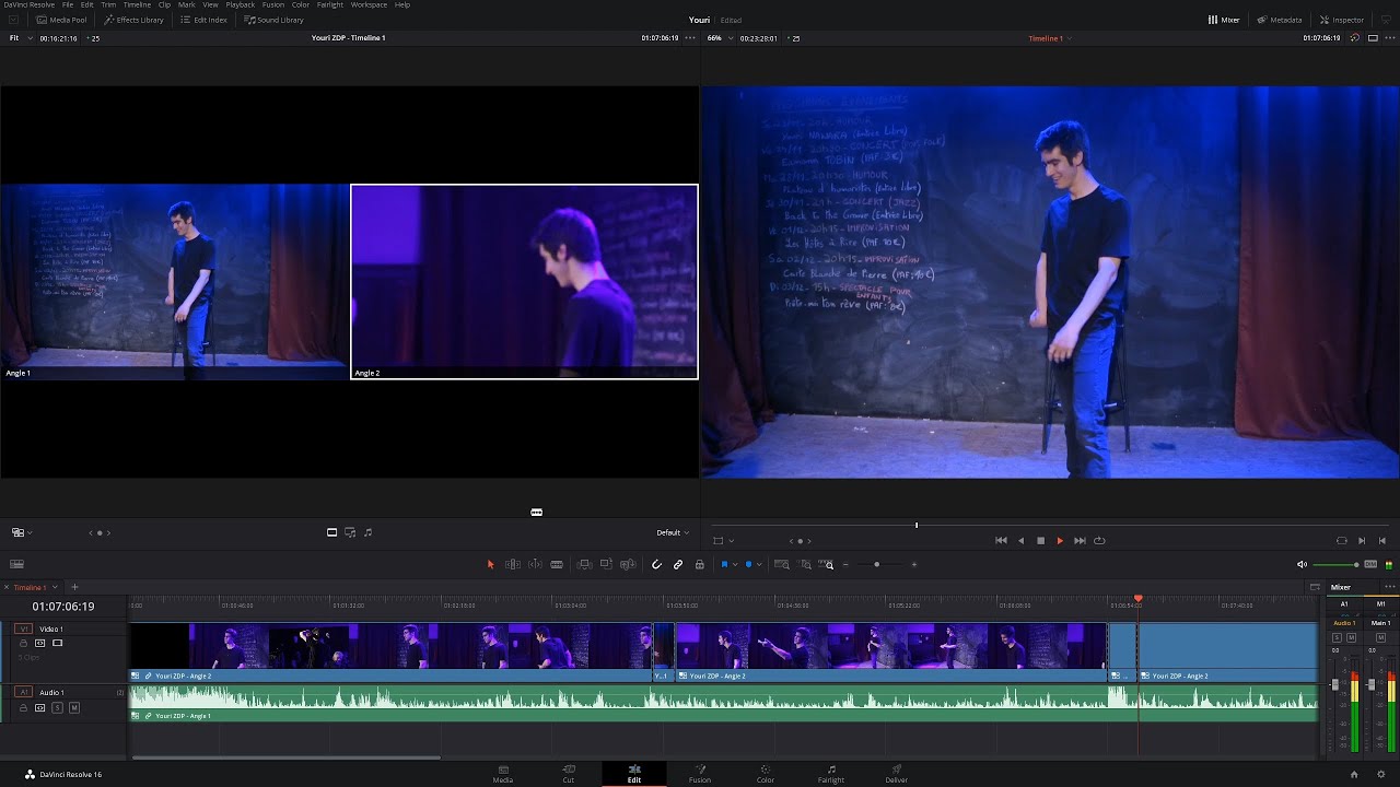 DaVinci Resolve, Annexe#2 : Montage Multicaméra