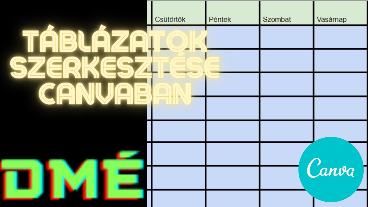Táblázatok szerkesztése a Canvaban