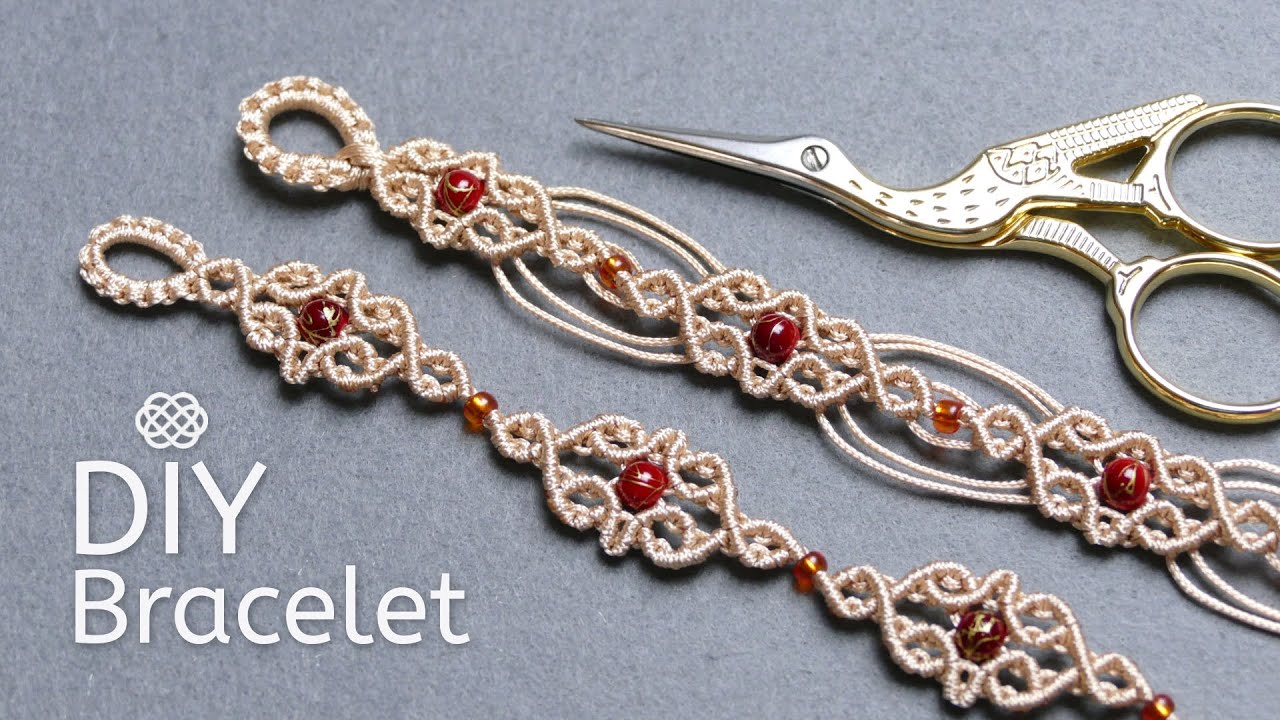 ELEGANT MACRAME CHAINLET WITH BEADS | BRACELET TUTORIAL