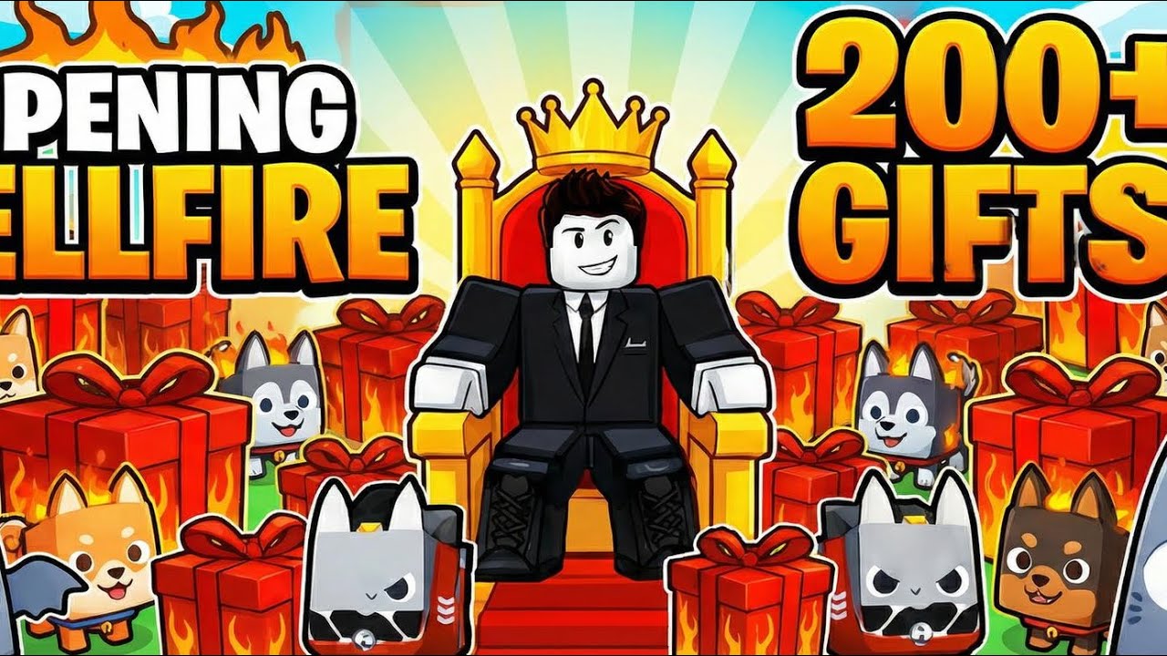 Opening 200+ Hellfire gifts in pet sim 99:X