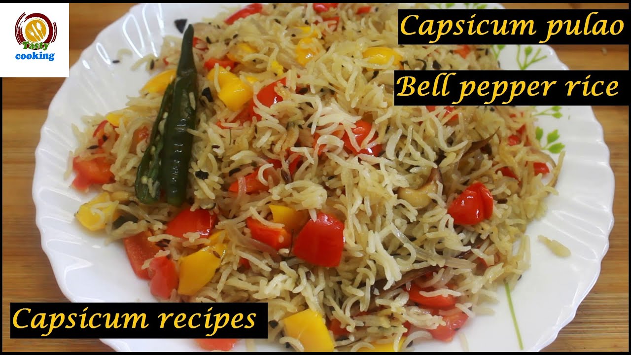 Capsicum pulao/bell peppper rice/capsicum rice/capsicum recipes/bell pepper recipes