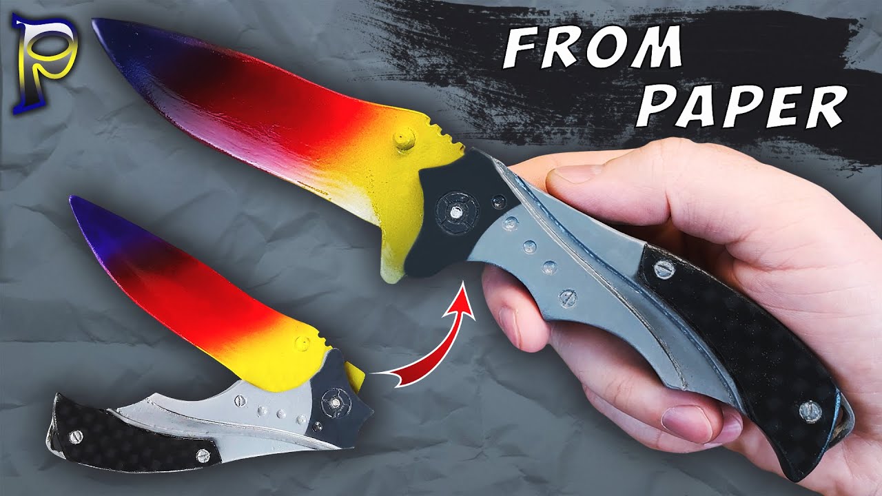 Как сделать нож Бродяга из КС:ГО из бумаги. Оружие из бумаги. DIY paper Nomad Knife CS:GO