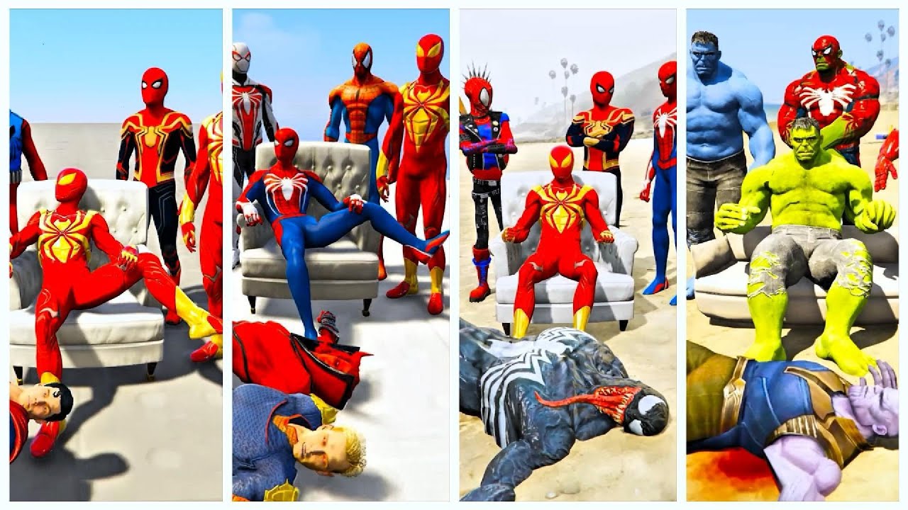 SUPERHERO MEGA BATTLE #211   MARVEL AND DC SUPERHERO BATTLE HULK & VENOM  VS SPIDERMAN & IRONMAN