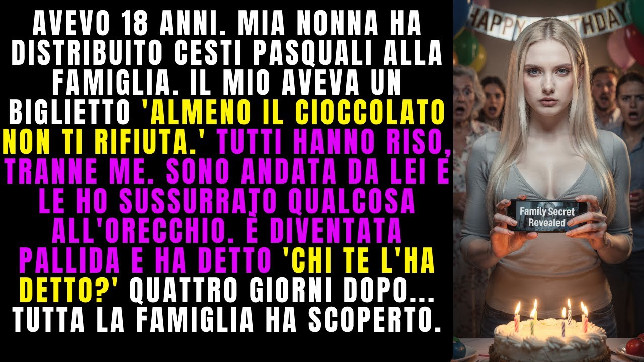 Il cesto di Pasqua di nonna diceva 'Almeno il cioccolato non ti rifiuta.' Han riso — Mi sono alzata
