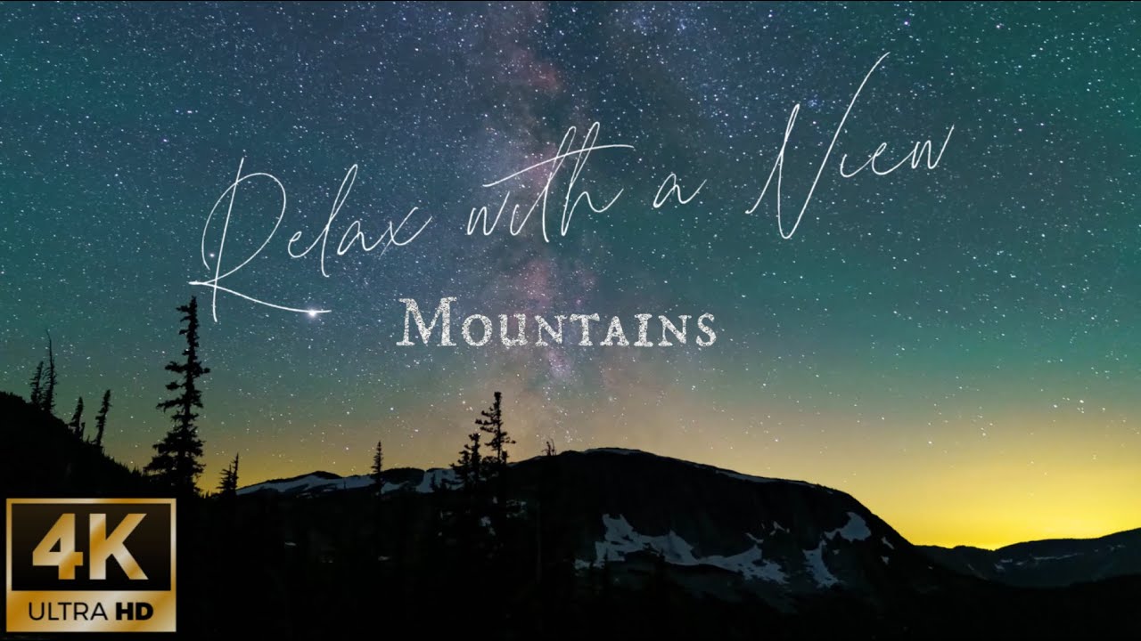 Mountains 4K - Relax drone footage 1-hour loop + calming piano music