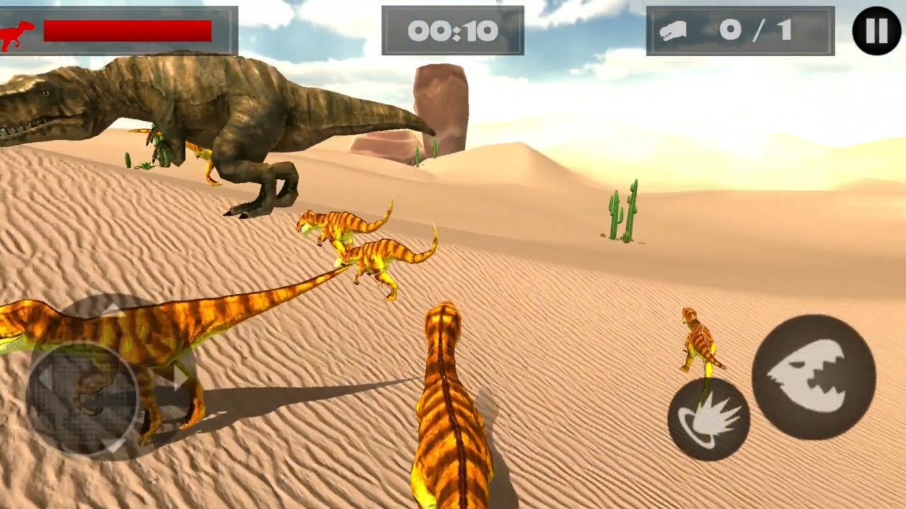 Best Dino Games - Hungry RAPTOR VS RAPTOR VS T-REX Desert Dinosaur Hunt Android Gameplay