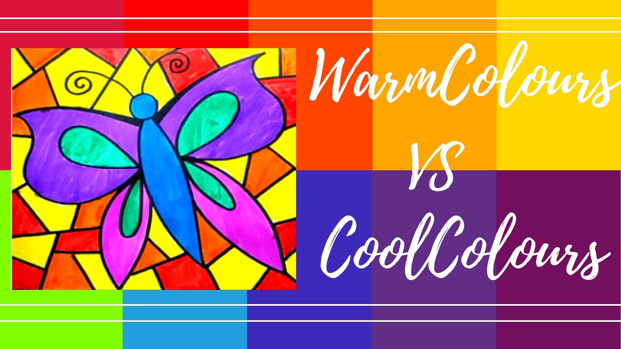 Warm Colours VS Cool Colours | Easy  Butterfly Drawing | Colour Theory | Art Lesson | Colour Wheel