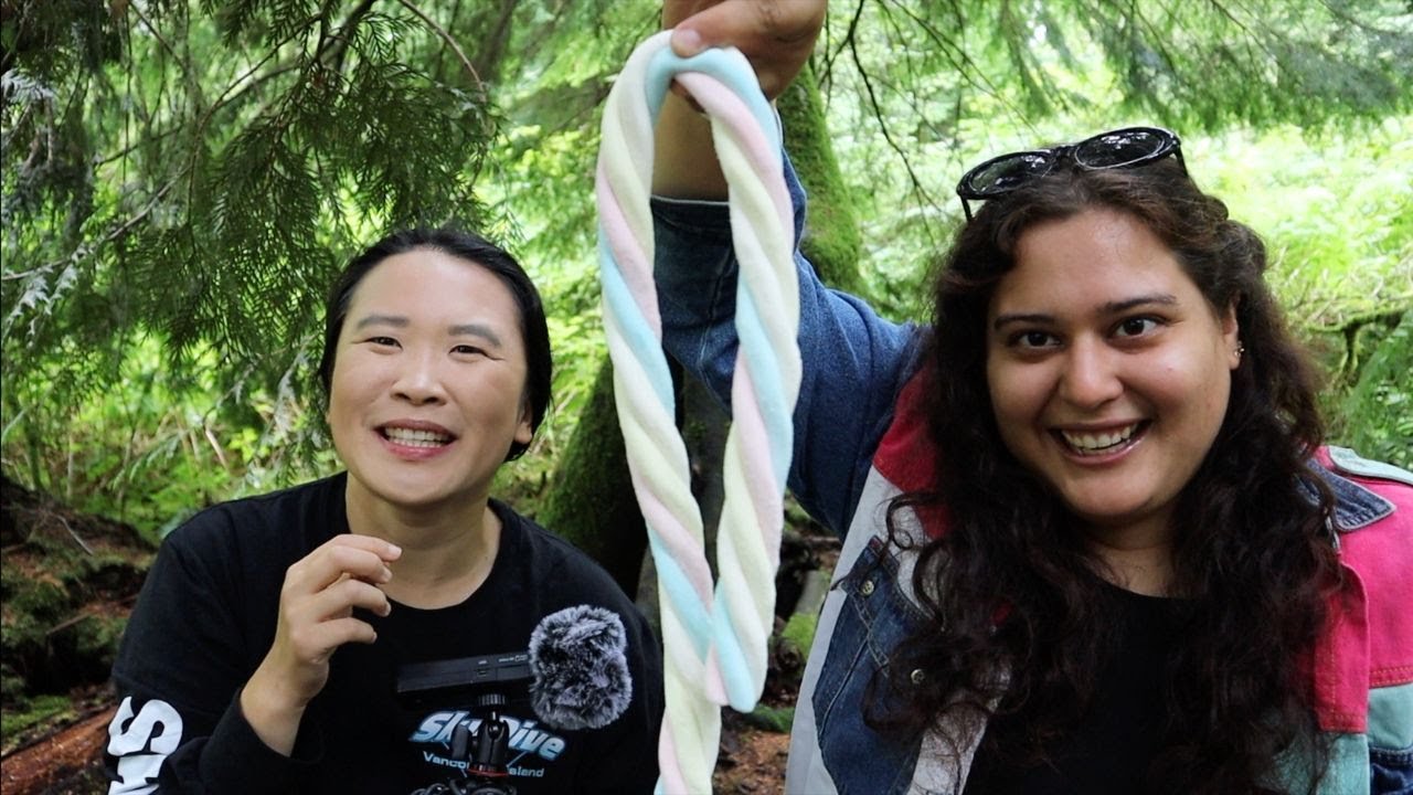 Trying LONG Candy in the forest | ASMR with Friend