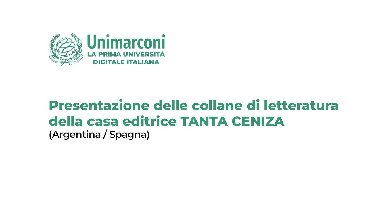 Presentazione delle collane di letteratura della casa editrice TANTA CENIZA