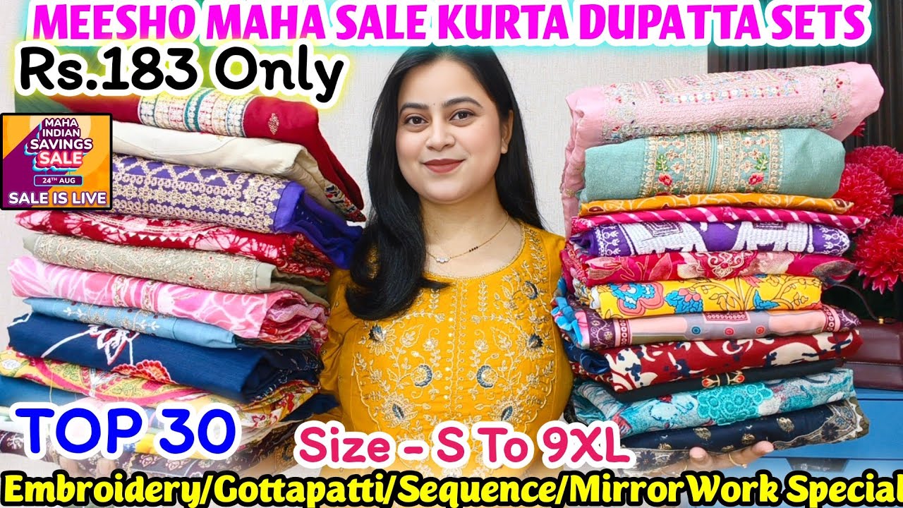 🥰Meesho TOP 30 Colourful Kurta Dupatta Set Starting Rs 183🥰Anarkali/NairaCut/AliaCut Special🥰#meesho