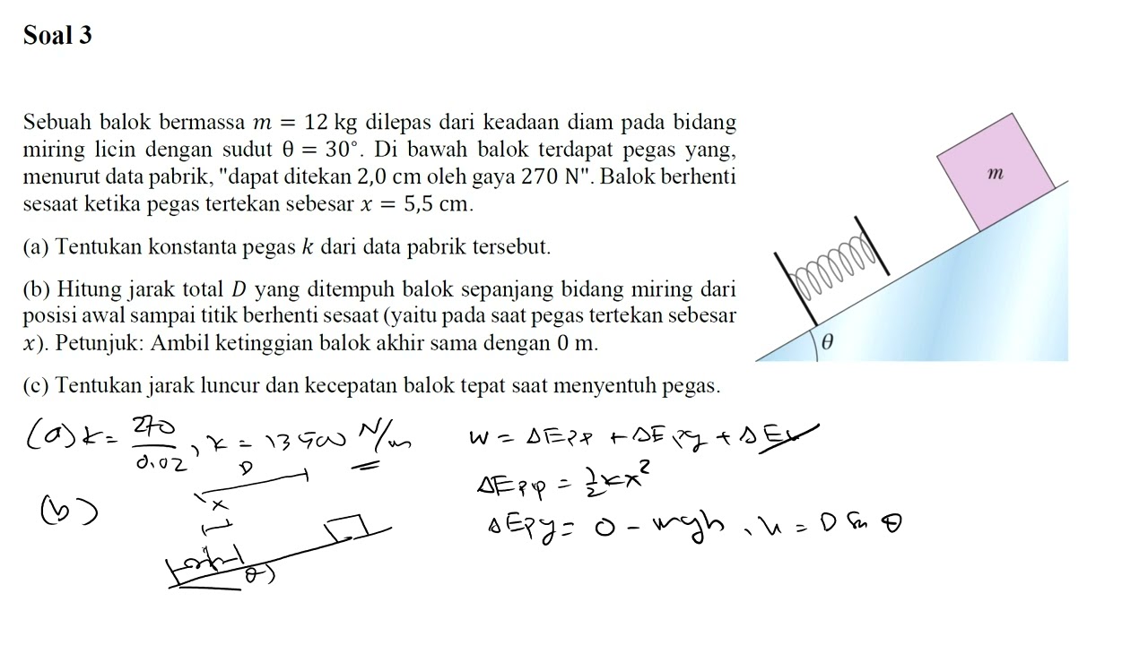 Soal ujian tengah semester fisika ITB semester 1 tahun 2025-2026 sesi Minggu no 3