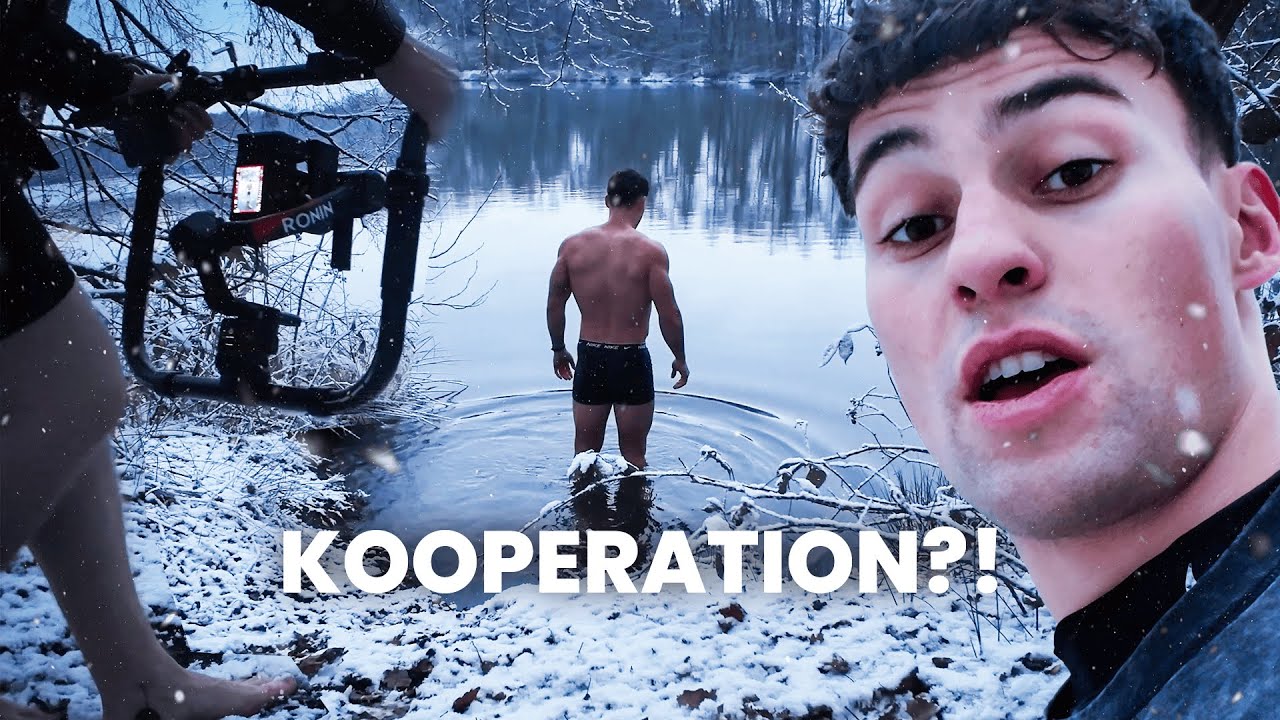 Eisbad im Schnee für eine Kooperation