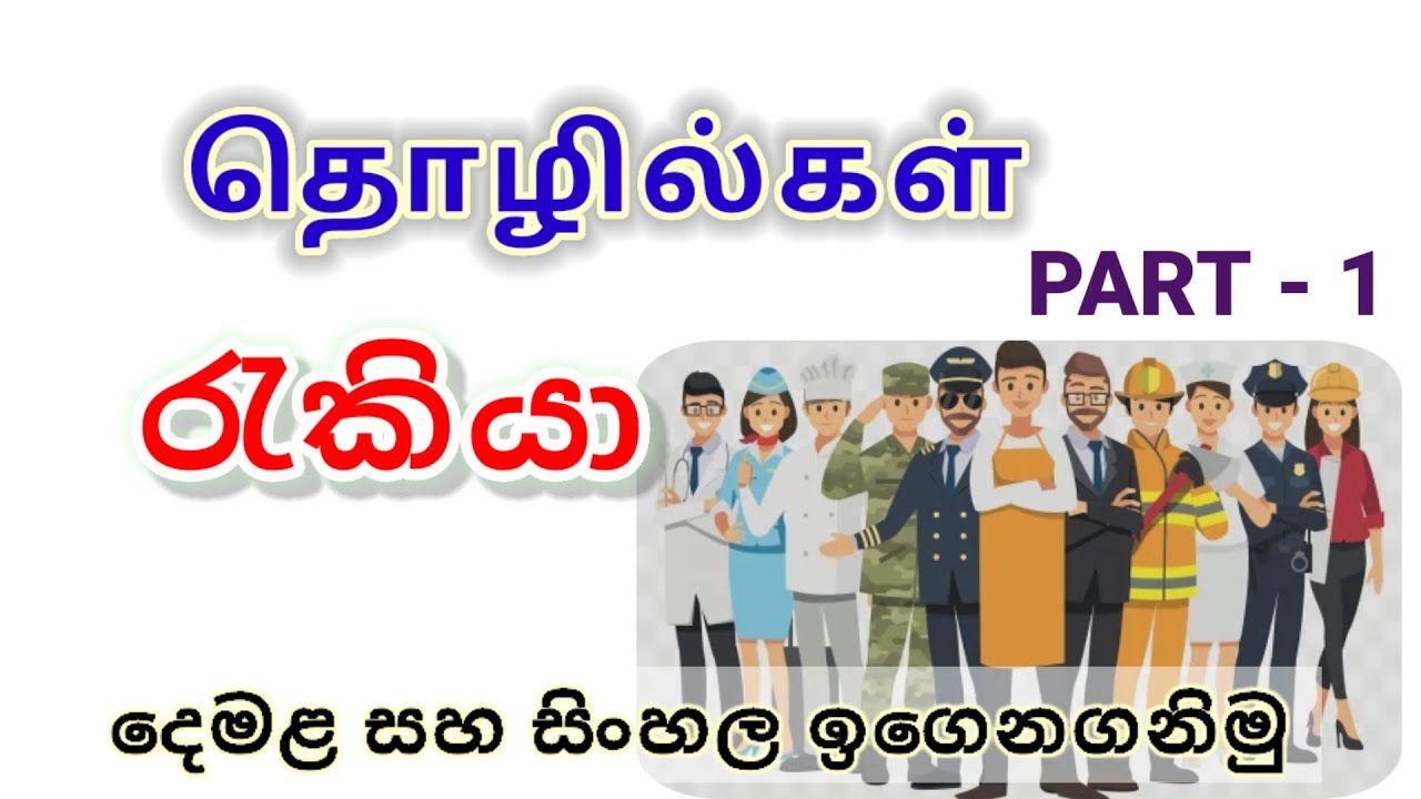 Types of jobs in tamil and sinhala | රැකියාව දෙමළෙන් හඳුනාගනිමු | தொழில்கள் | tamil | sinhala |
