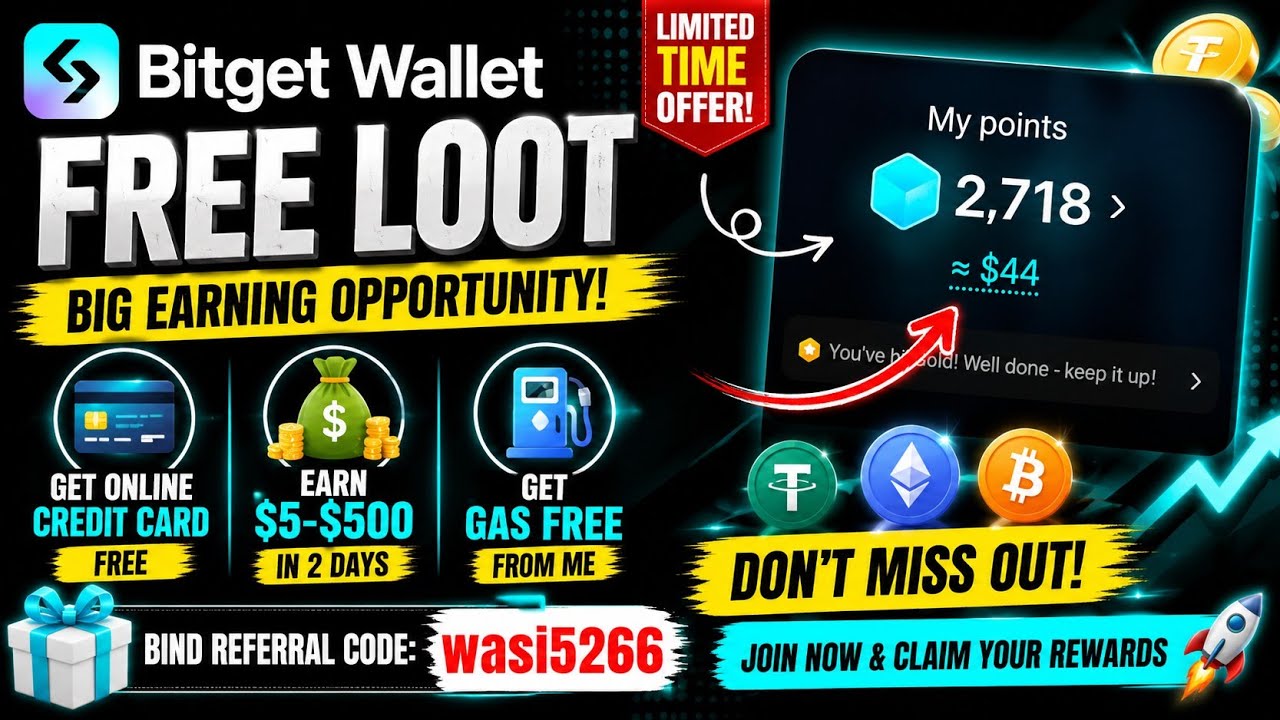 🔥 Bitget Wallet Free Loot | Earn Free Crypto Rewards Without Investment 🚀
