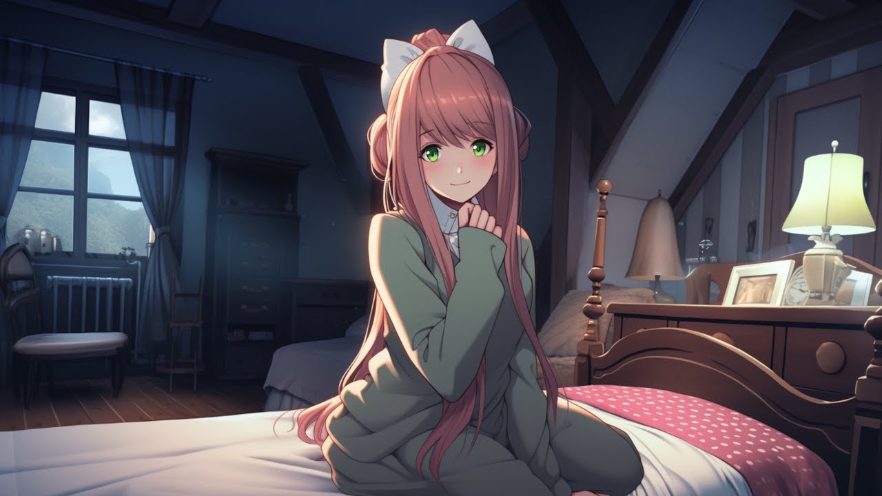 Monika Sleeps Over At Your House- A DDLC Fan Mod