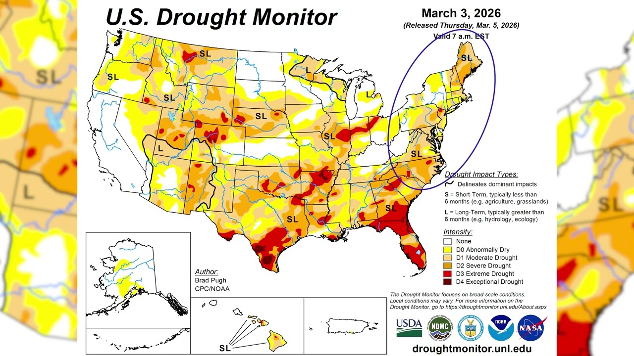 US Drought Monitor March 5, 2026