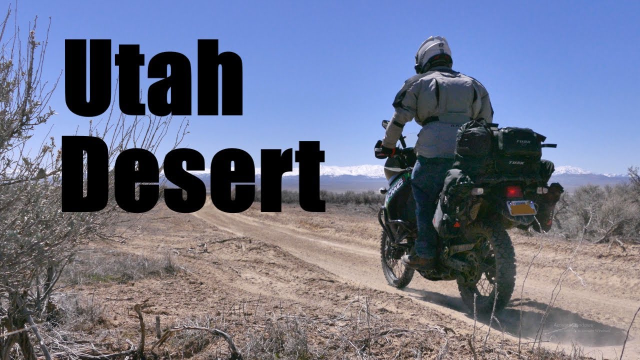 Early spring motorcycle camping in the Utah desert - KLR 650