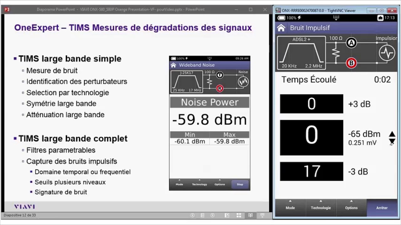 VIAVI ONX 580   5   TIMS  mesure de dégradation des signaux