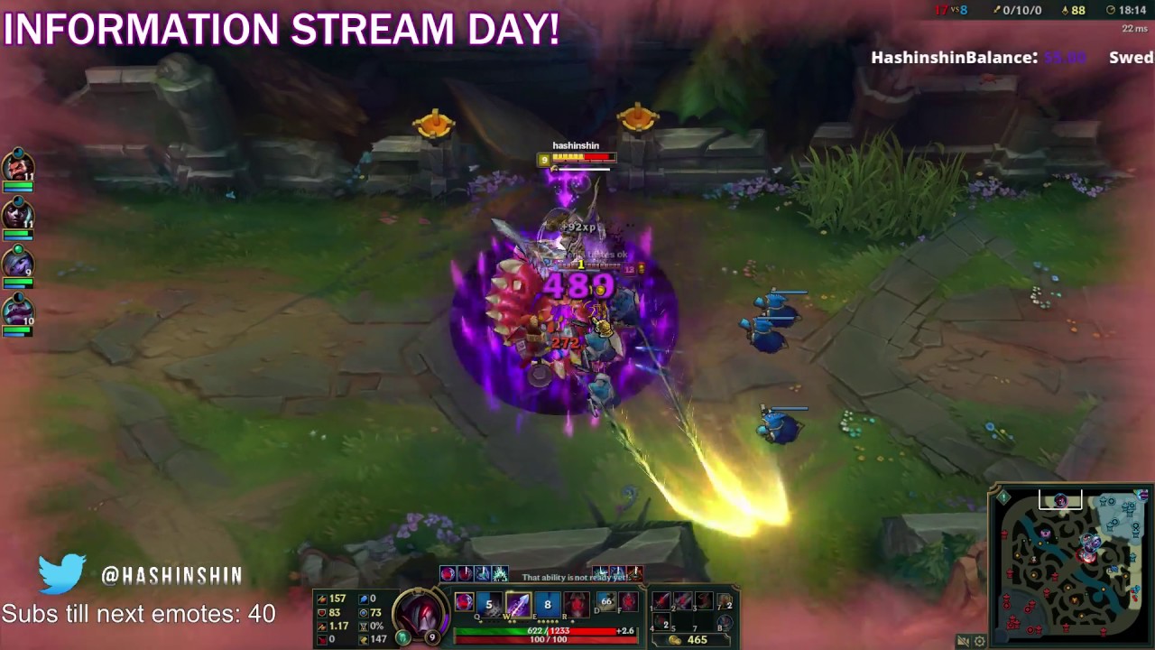 Streamer Hashinshin intentionally feeding on stream