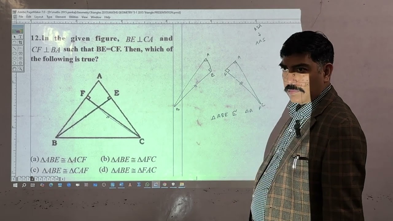 In the given figure,  and  such that BE=CF. Then, which of the following is true? ......