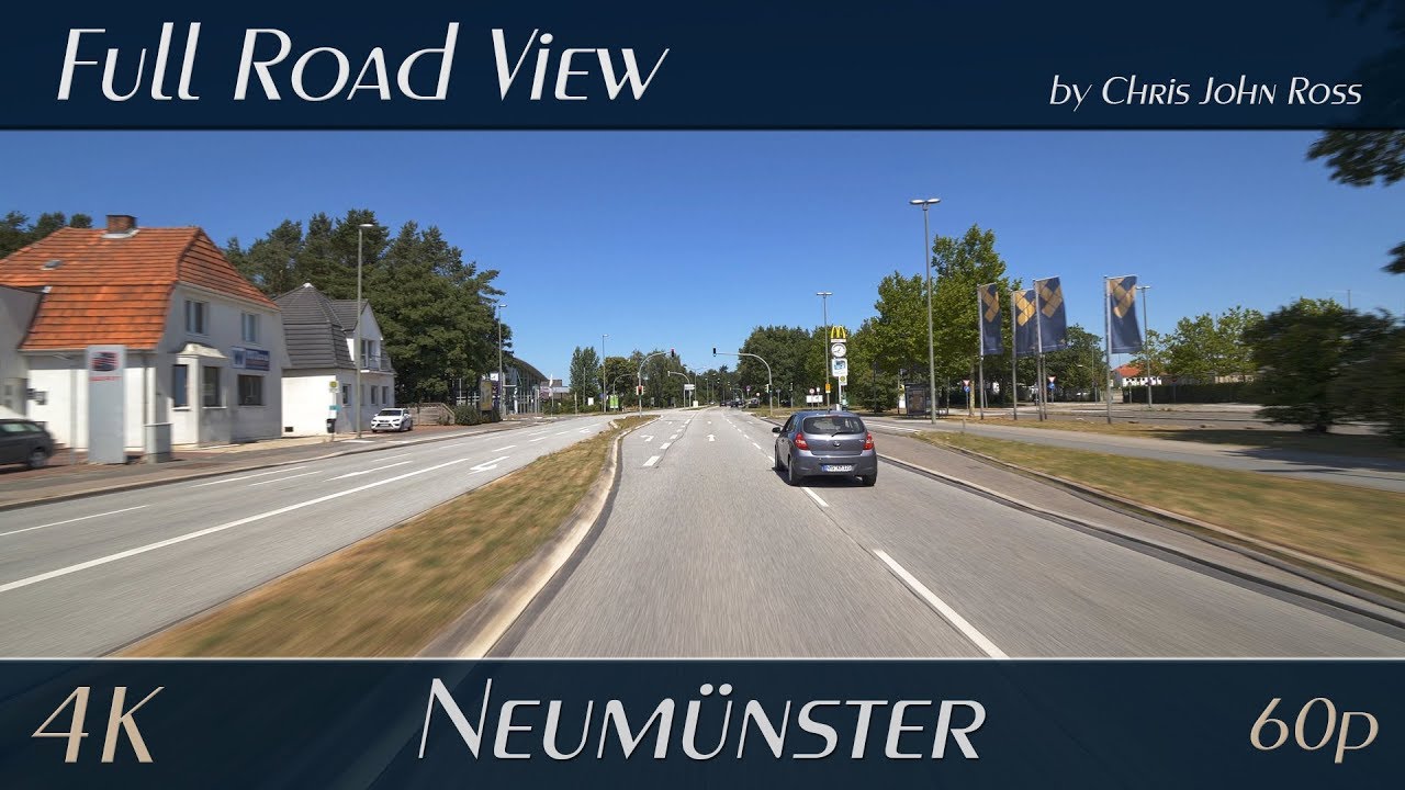 Neumünster, Schleswig-Holstein, Germany: Rendsburger Straße, L328 - 4K (UHD/2160p/60p) Video