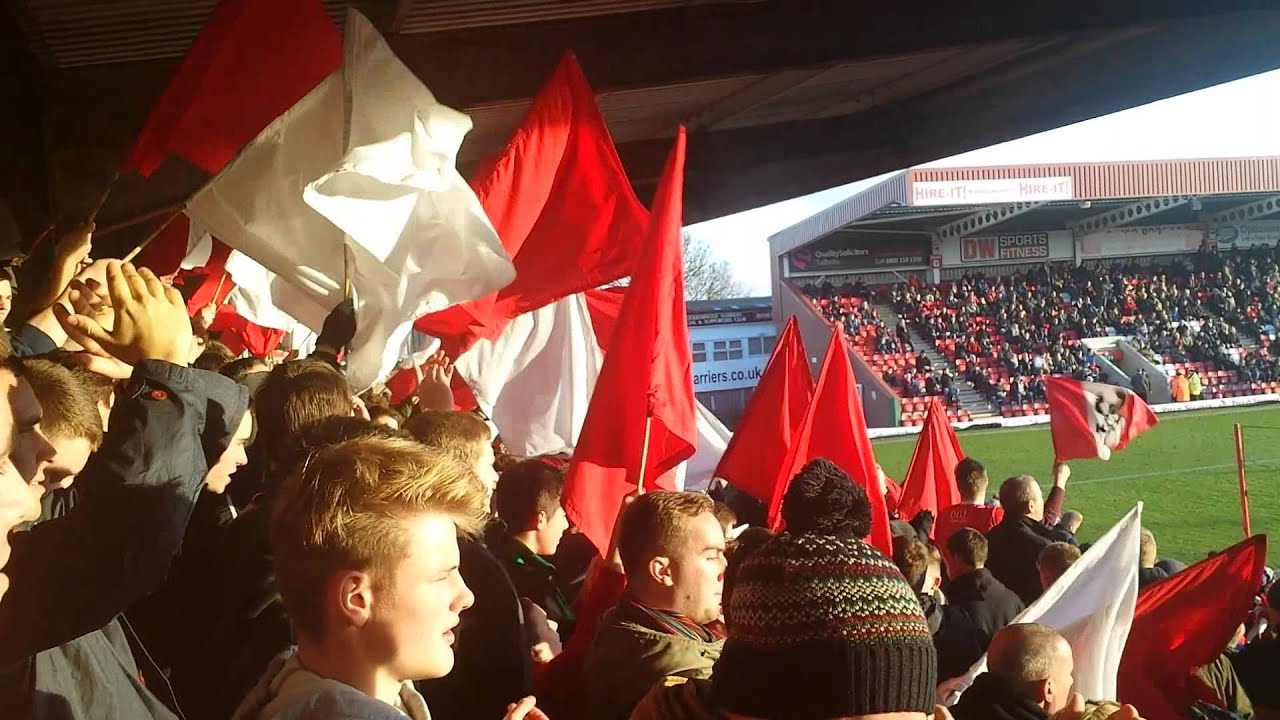 Red Brigade 123. Harriers v Hereford.  Before ko.