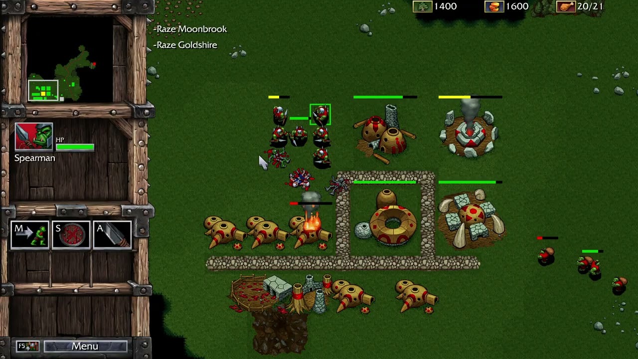 Warcraft 1 Remastered - Orc - 11: Goldshire and Moonbrook (Insane mod)