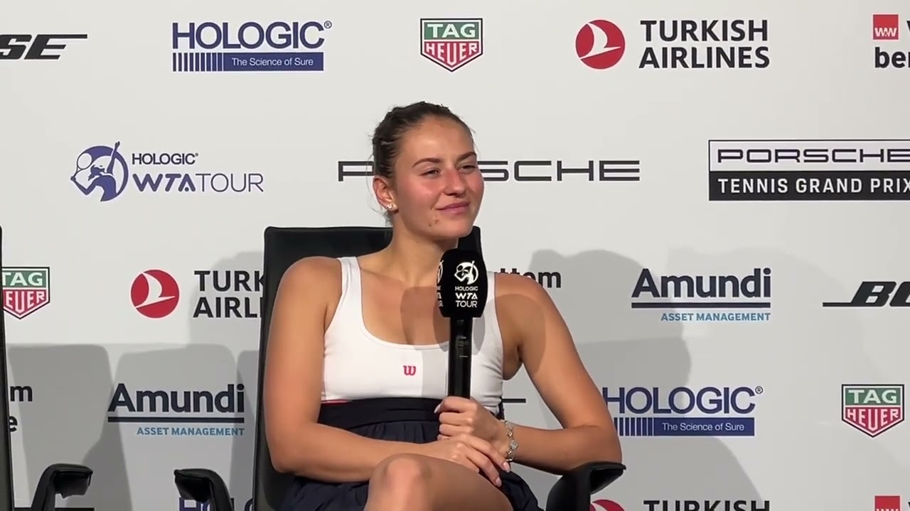 Marta Kostyuk Stuttgart Press Conference after epic win over Coco Gauff