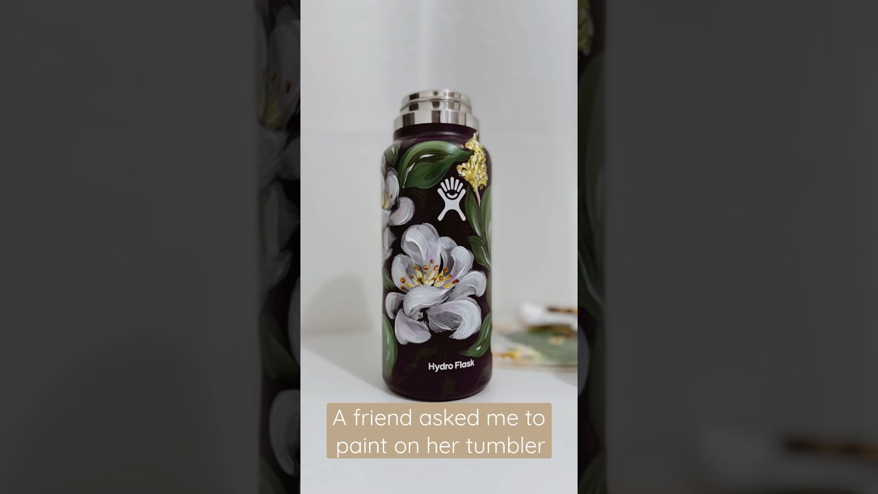 Acrylic paint on hydro flask #shorts #youtubeshorts #viralshorts #art